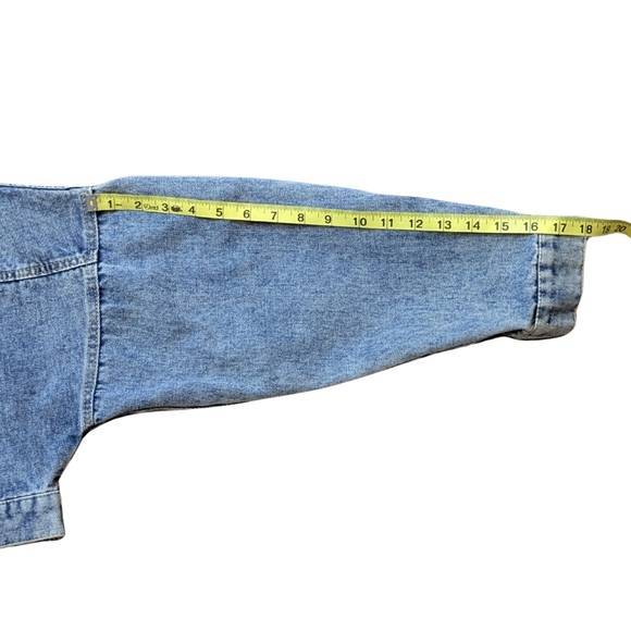Vintage Reversible Cropped Denim Jacket with Back Button Detail Size L - Picture 7 of 7